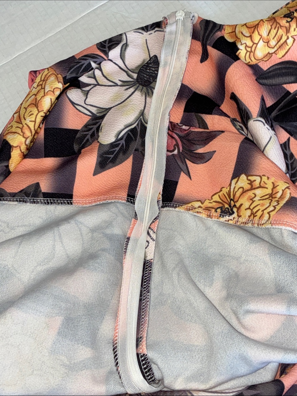 Floral Peach & Black Tie-Front Romper Shorts - Picture 13 of 14